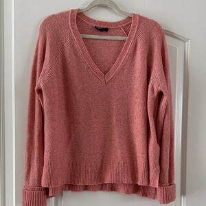 J. Crew Pink Relaxed V-Neck Sweater- Size L